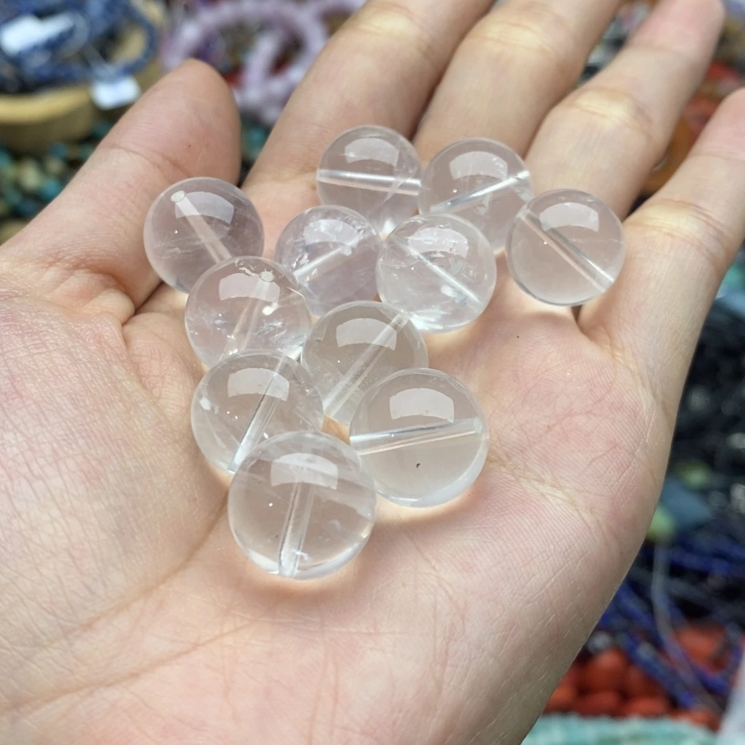 玛瑙/玉髓未镶嵌珠宝半成品两个14mm奶白晶纯天然