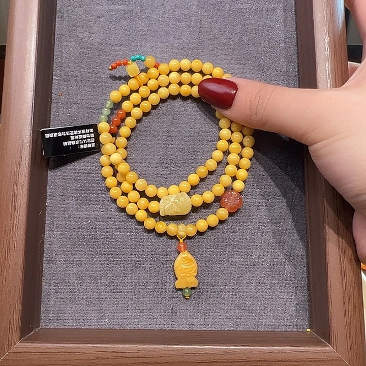 蜜蜡未镶嵌手串5.7mm蜜蜡手串