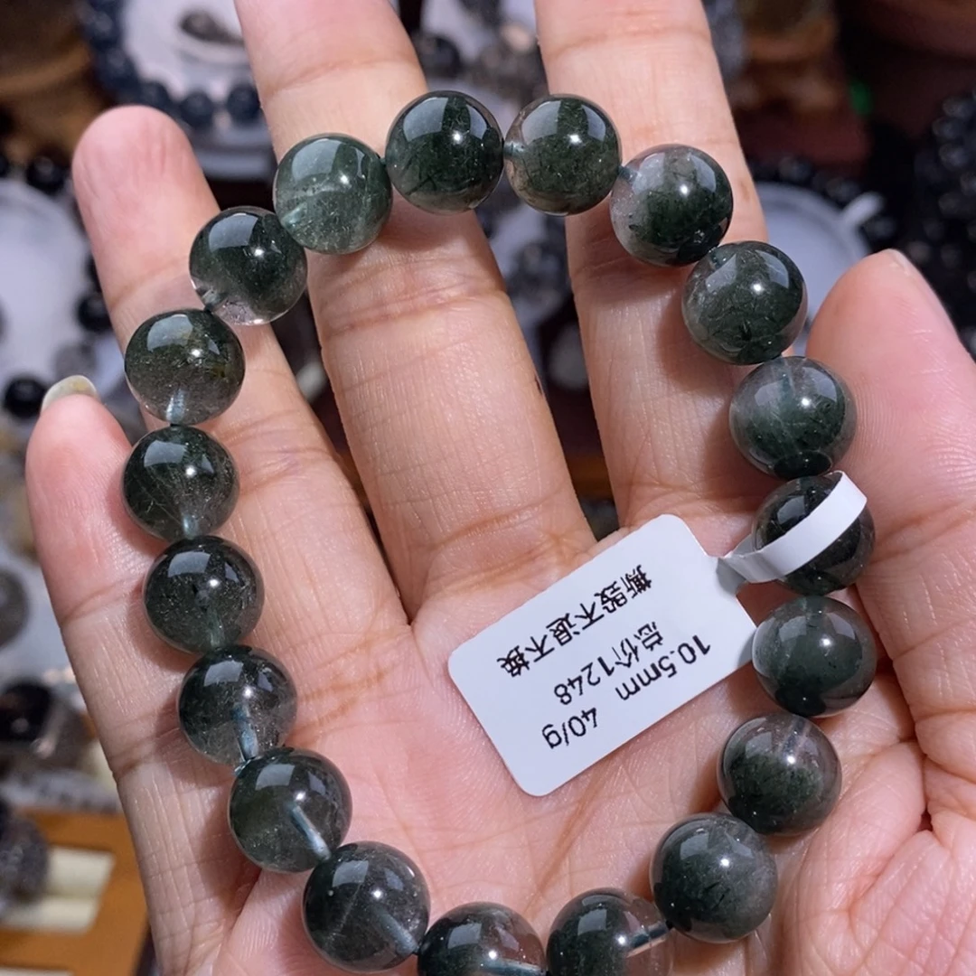 未镶嵌手链水晶绿幽灵聚宝盆10.5mm