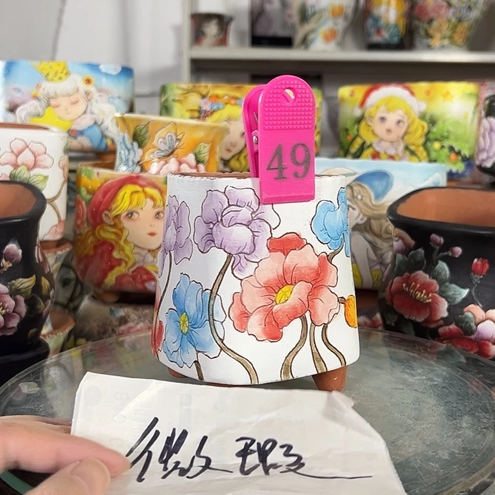 满38包邮 景德镇幸运花盆