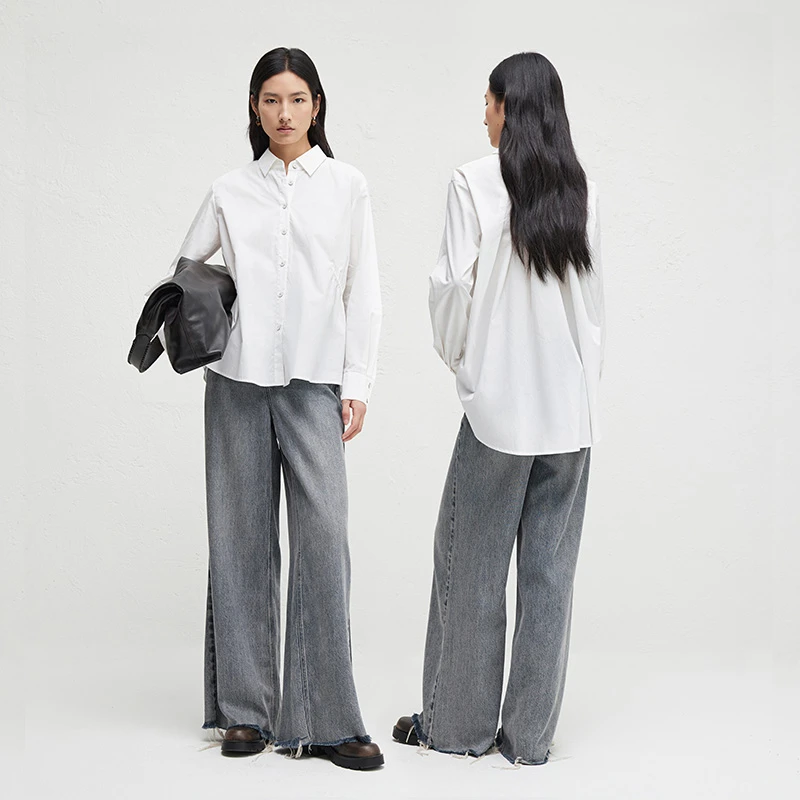 播2024秋季收腰显瘦衬衫女优雅通勤长袖衬衣DDR3CD5029-zb