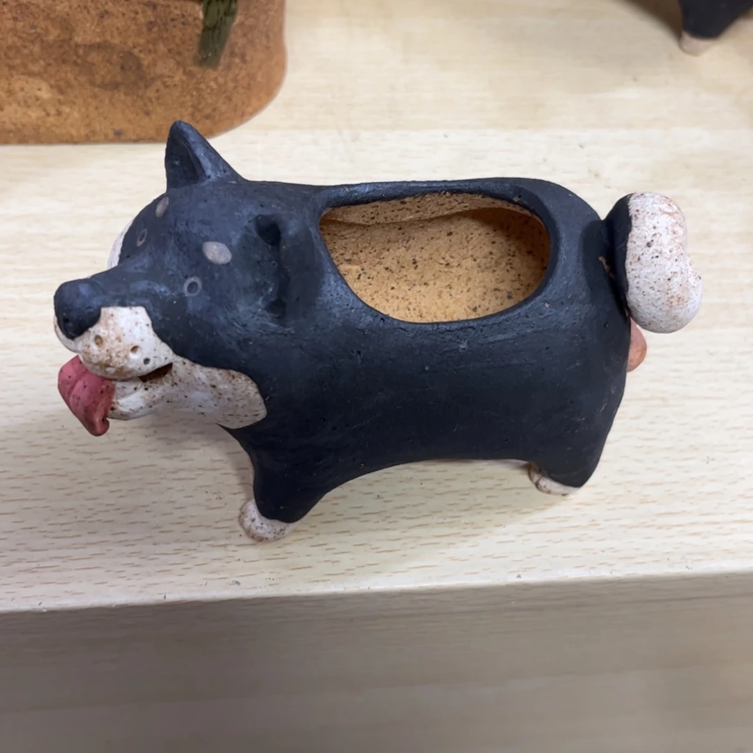 泥塑古镇炻陶花盆