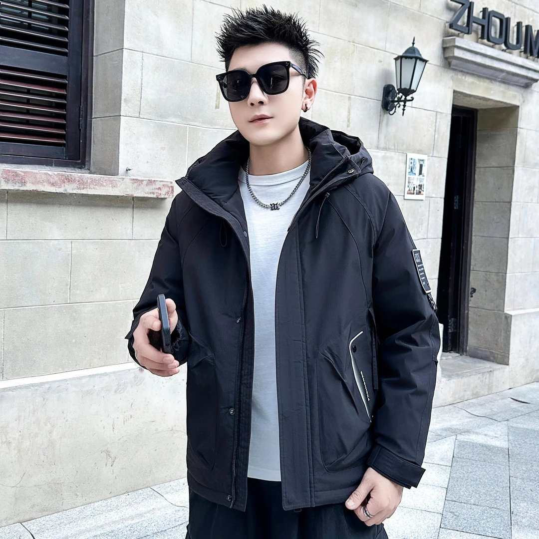 冬季帅气百搭冲锋衣防寒服户外工装连帽加厚保暖外套89032