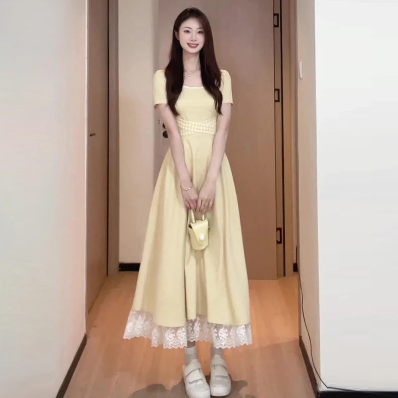 2850今年流行爆款2025新款连衣裙子女装夏季掐腰绝美气质法式长裙