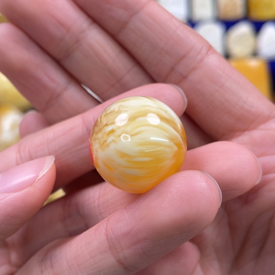蜜蜡裸石未镶嵌琥珀蜜蜡珠子卡21.5mm