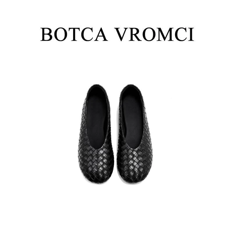 BOTCA VROMCI浅口单鞋舒适平底编织一脚蹬复古编织鞋2588-1