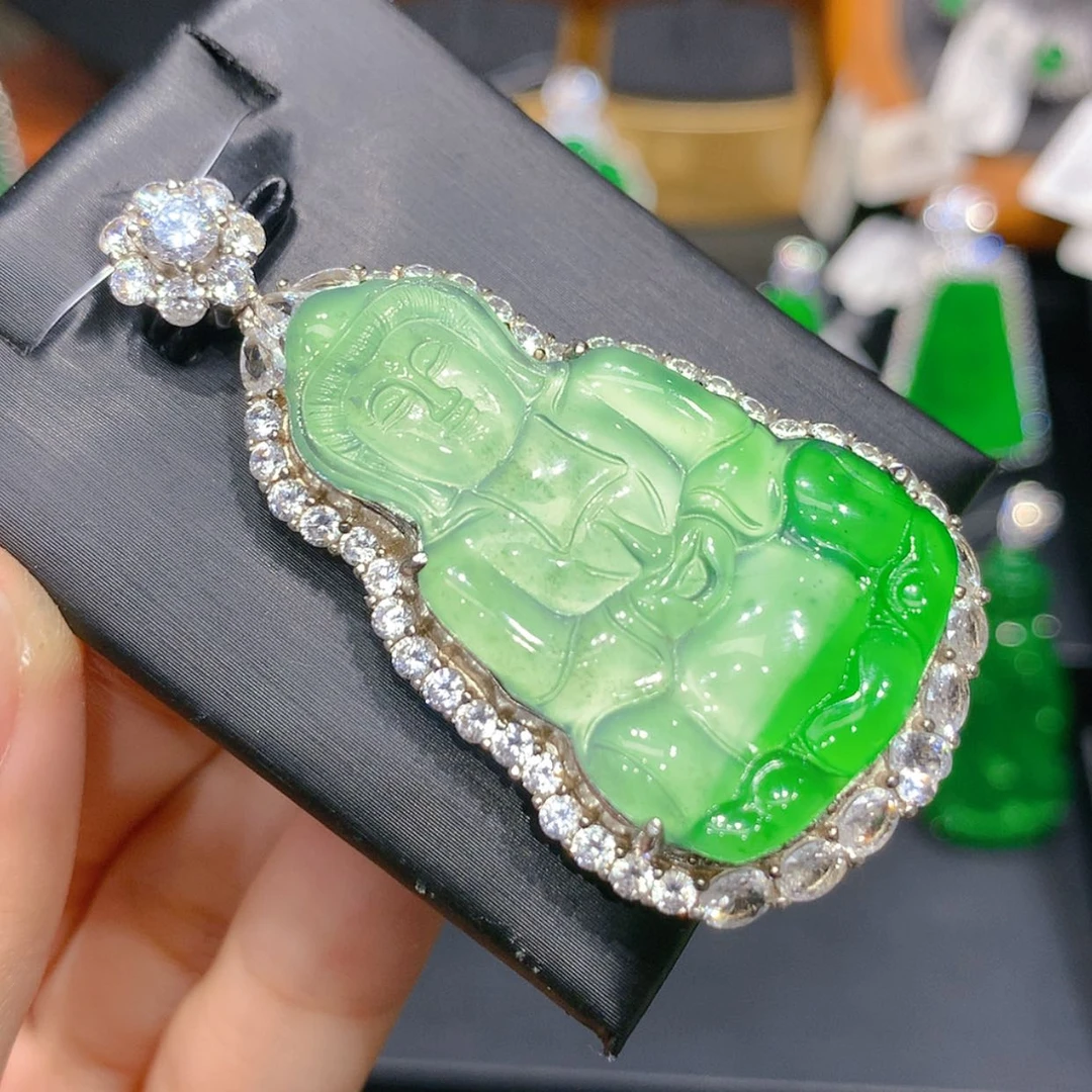 【闪购商品】颈饰银S925镶嵌翡翠2柒姐