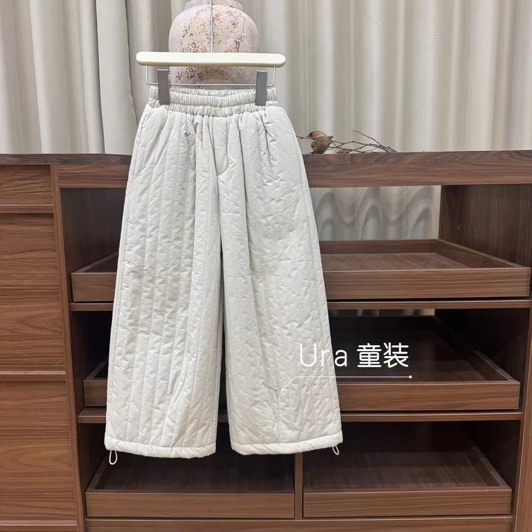 URA【现货】【奶奶裤】秋冬款棉裤子上新女童中大童亲子纯色-UK25877