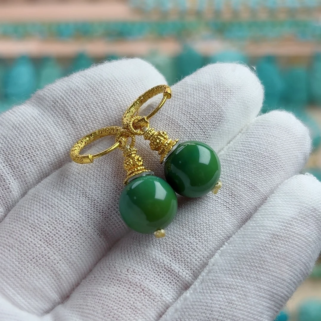 绿松石18K金镶嵌珠宝奇石