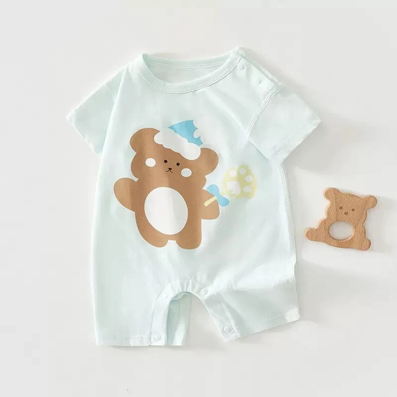 甜粿家-夏天哈衣可爱风卡通夏季宝宝婴儿连体衣爬服短袖A类男女