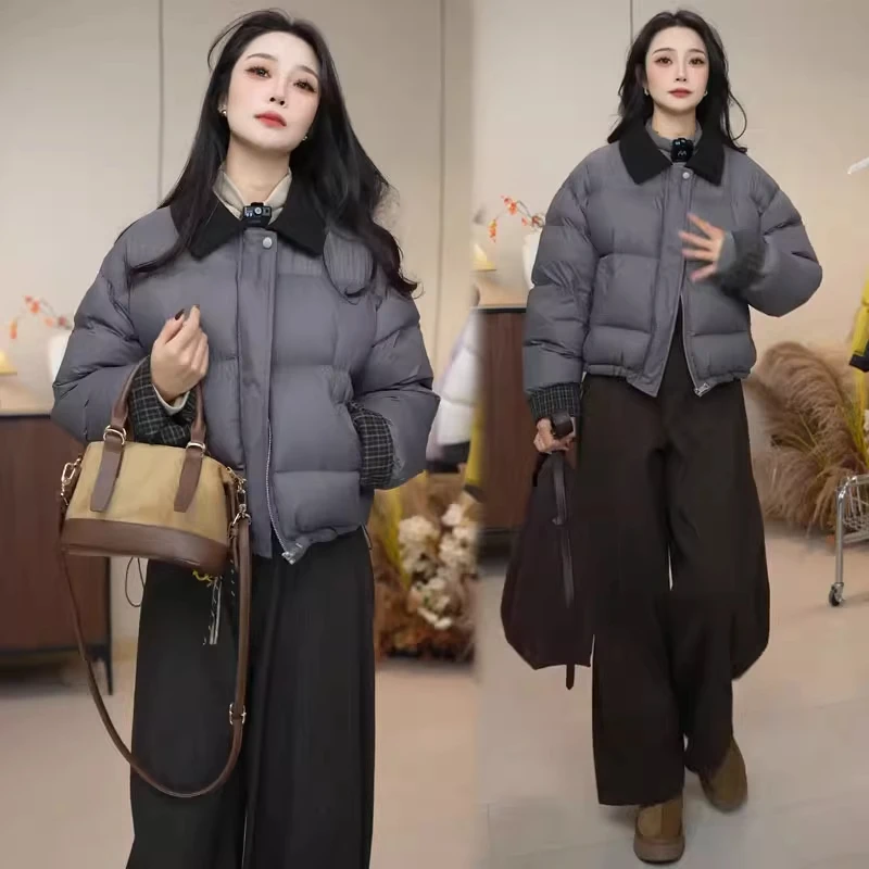 羽绒棉服女2025冬季新款时髦洋气宽松加厚保暖面包服短款棉袄外套
