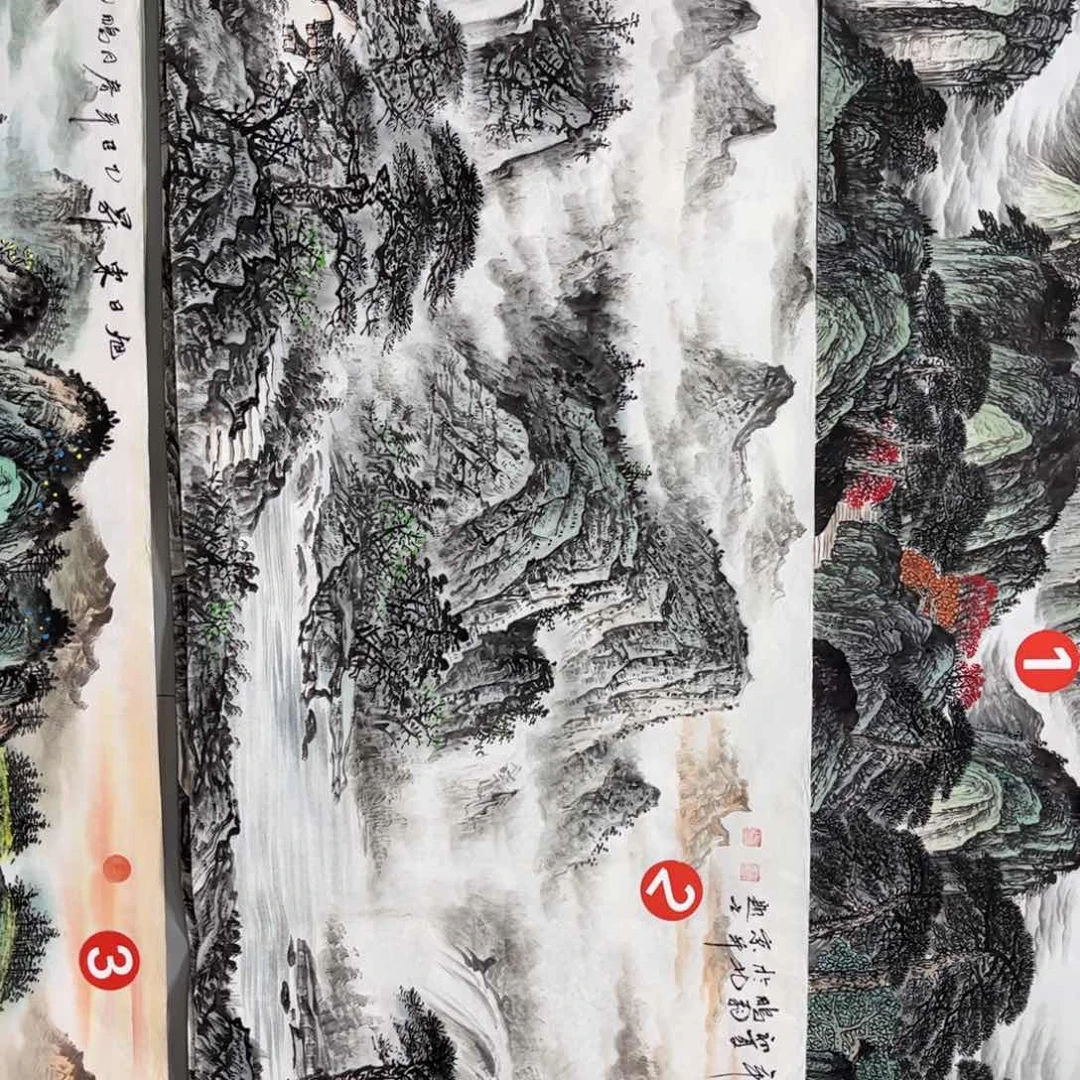 木***辉国画山水手绘作品