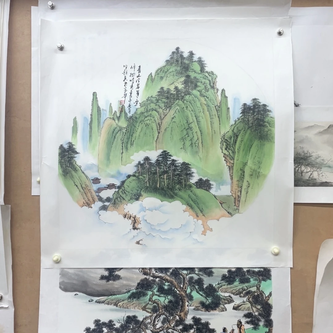 国画手绘国画，精品山水，托底