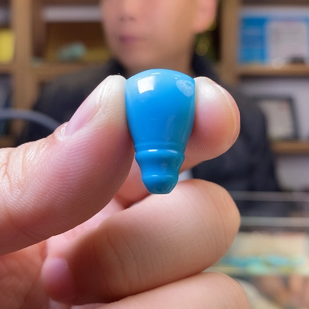 绿松石未镶嵌高瓷蓝三通