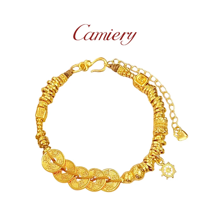 CAMIERY 新中式轻奢铜钱盘缠手链时尚百搭