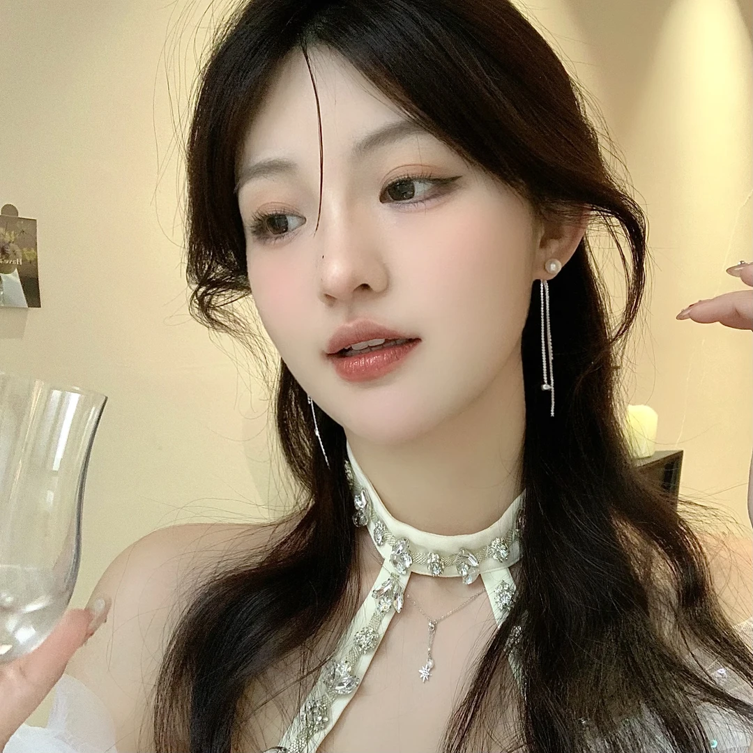 FULL GIRLISH耳环00073气质珠珠流苏简约耳环