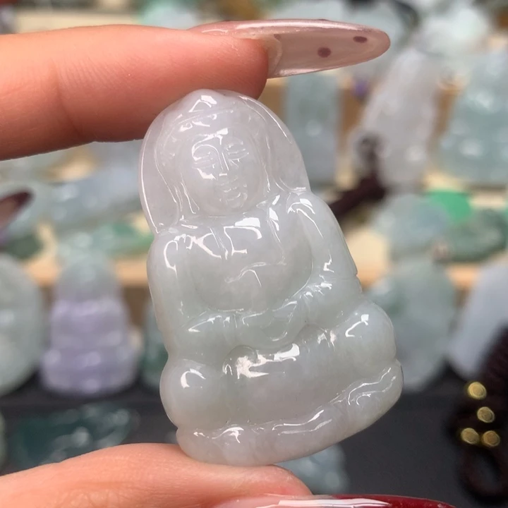 翡翠颈饰未镶嵌玉观音吊坠