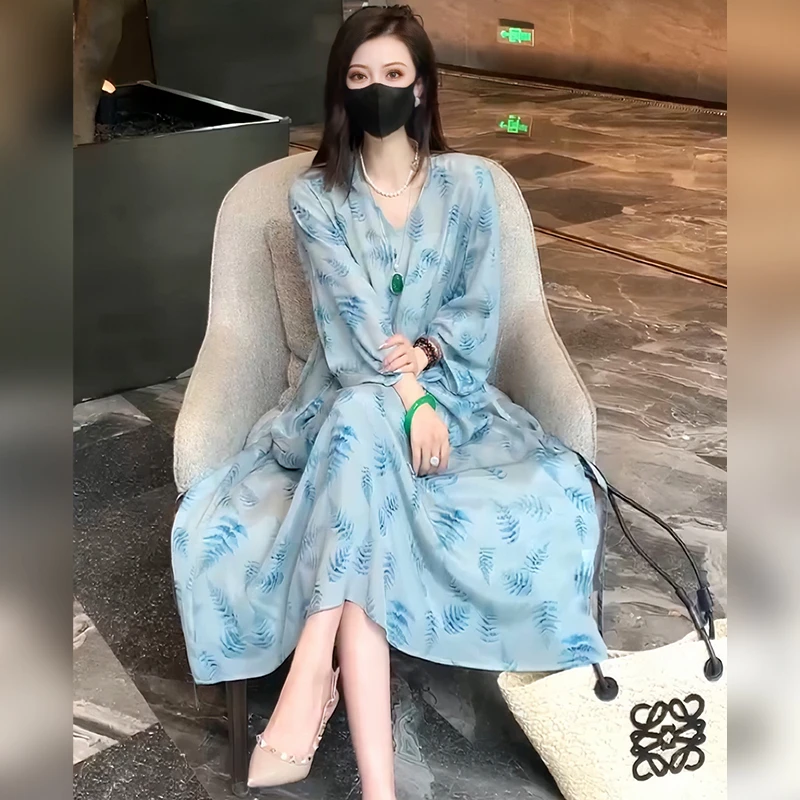 Linda姐高端线【欧若风】新款时尚轻奢气质法式连衣裙AS5LZS0238