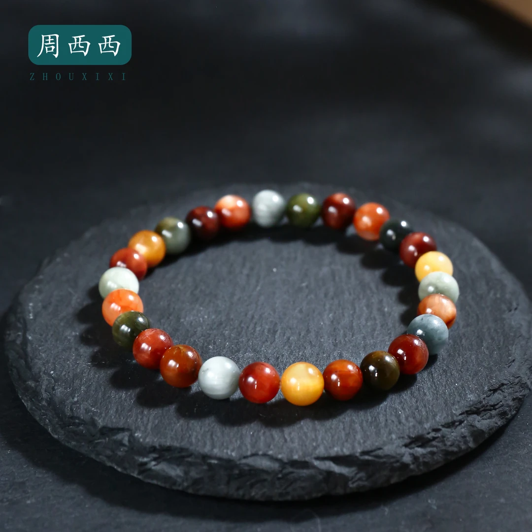 周西西精美珠宝彩兔毛素圈7mm经典百搭多样性发货16854