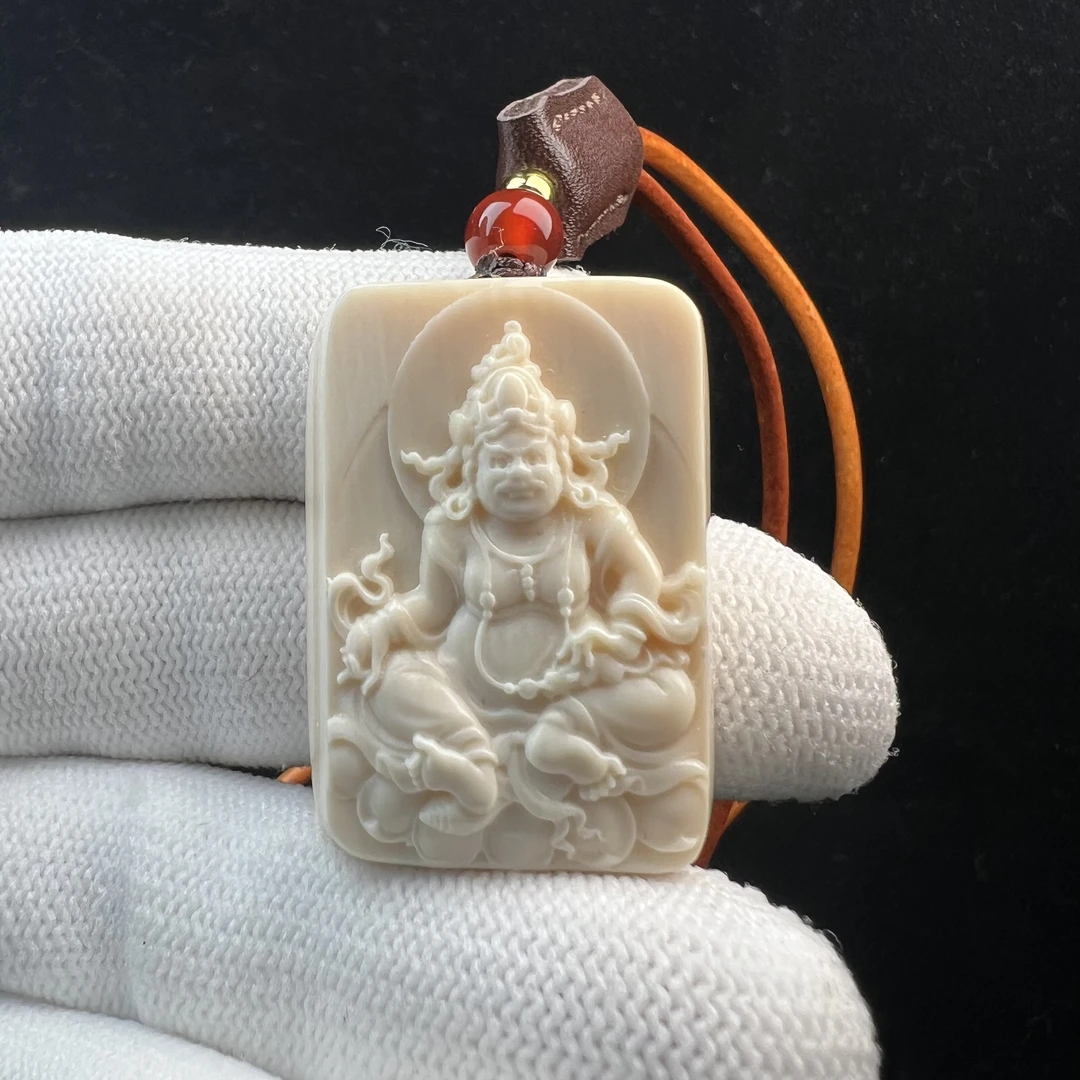 H3356 天然猛犸牙 黄财神 24.5*33.5*12.2mm支持鉴定 假一罚四