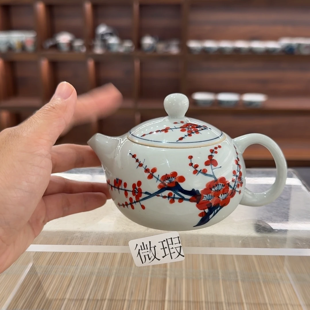 釉下手绘茶具微瑕