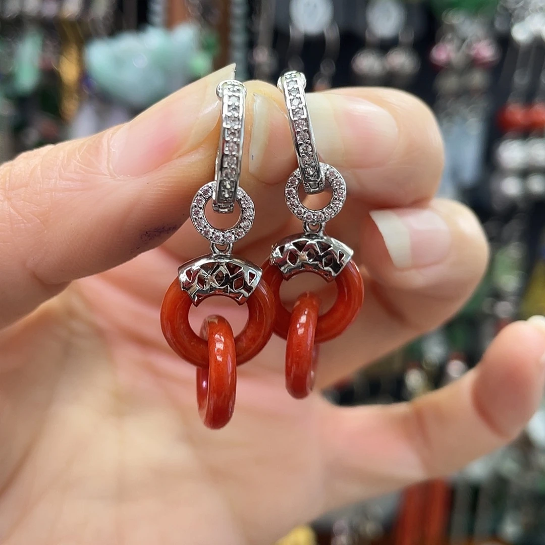 翡翠未镶嵌耳饰038ujhj