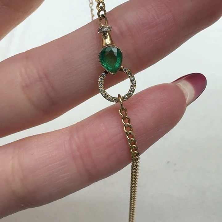 祖母绿手链18K金镶嵌