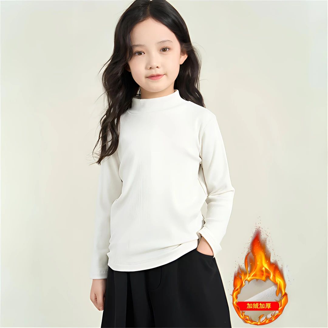 儿童衣服加绒加厚德绒内搭打底衫女童秋冬t恤男童装宝宝长袖上衣