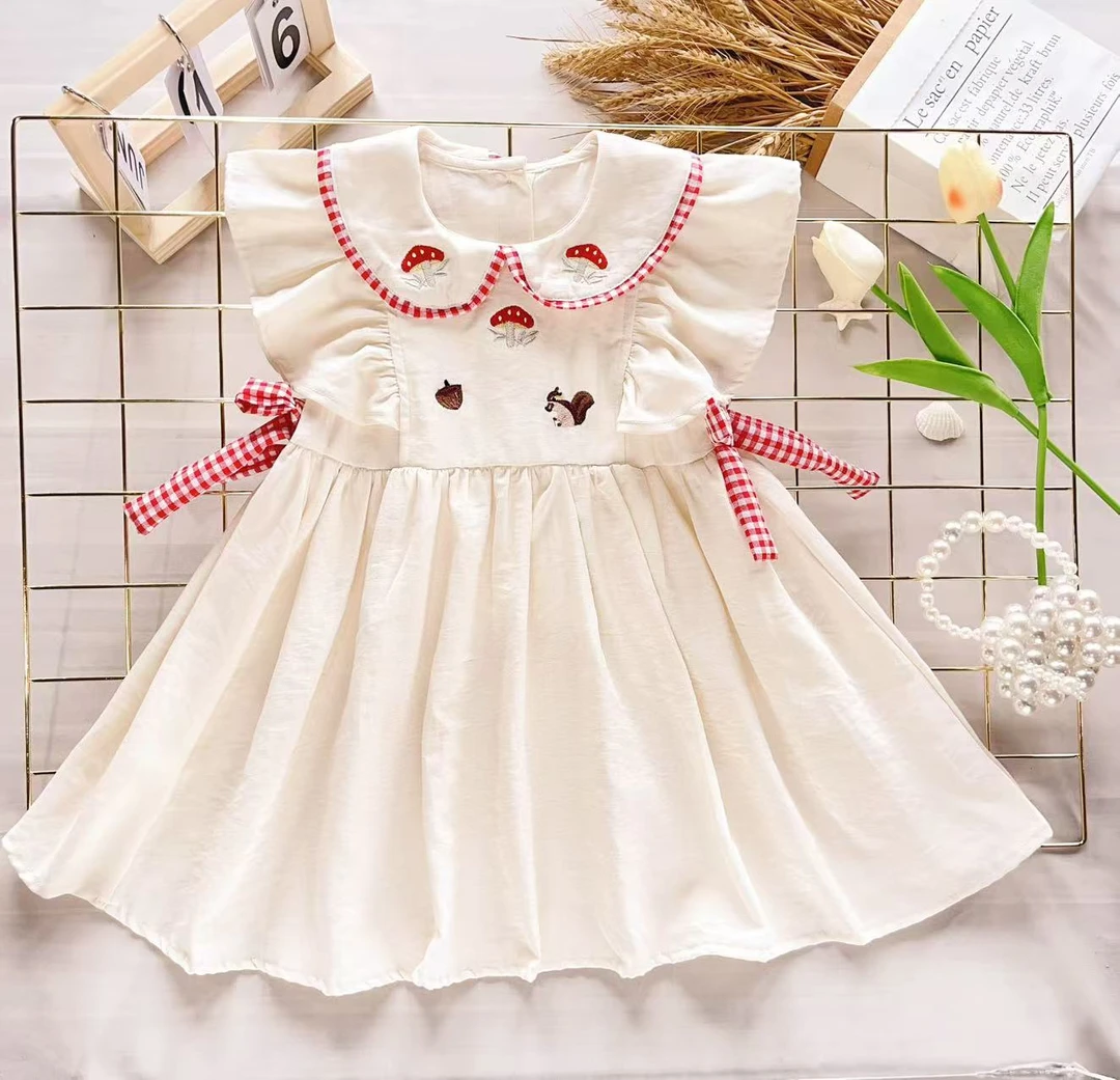 【蘑菇精灵】Z148女童夏款连衣裙新款时尚百搭裙子女孩韩版