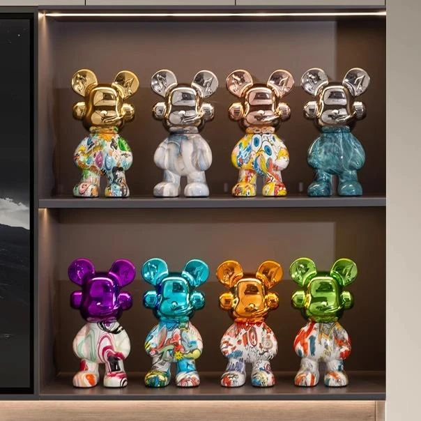 暴力熊摆件客厅轻奢高档家居电视柜酒柜新家网红熊装饰品乔迁礼品