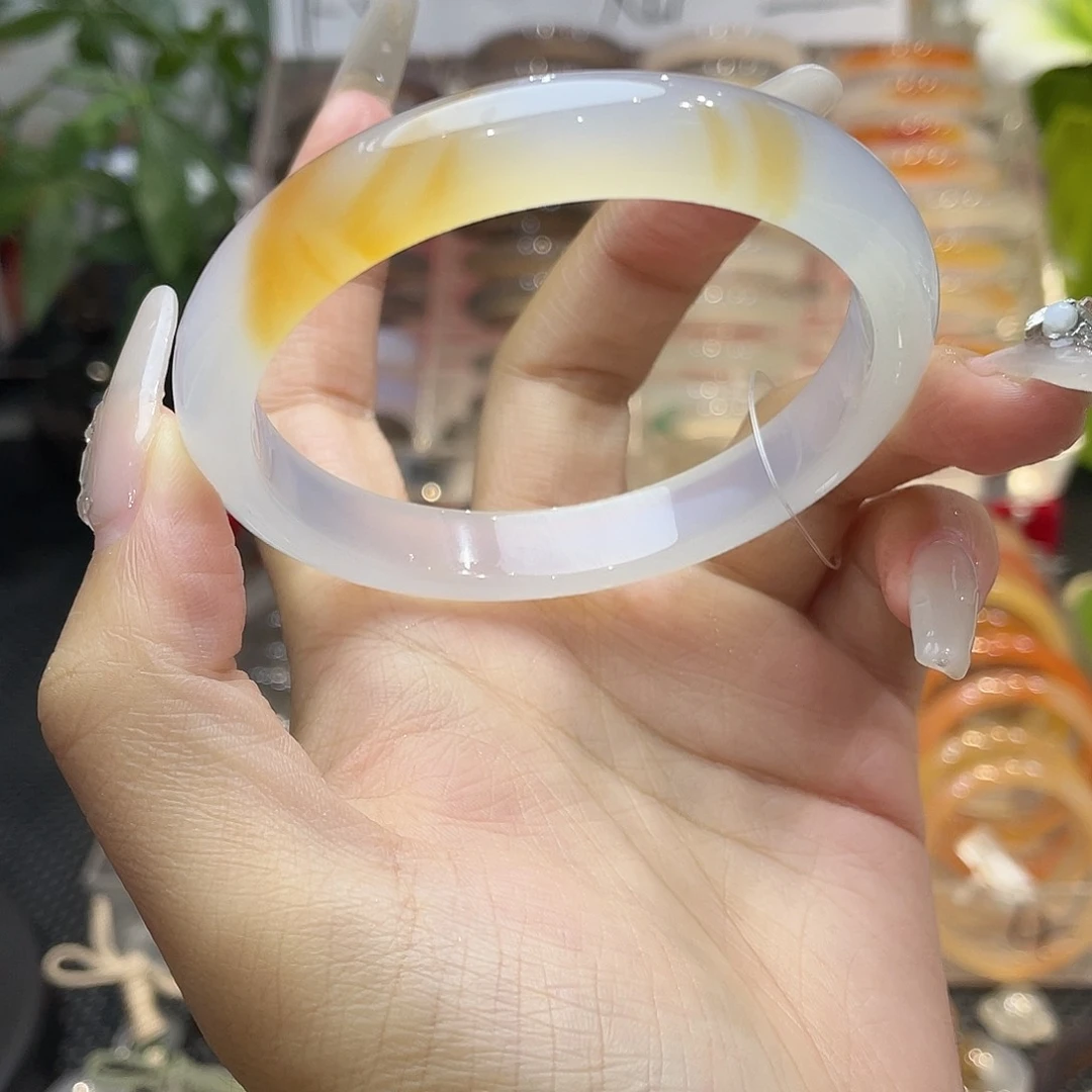 玛瑙/玉髓手镯（开口镯）未镶嵌59孤品