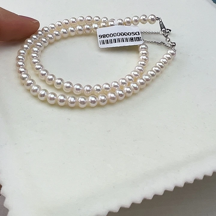 颈饰银S925镶嵌淡水珍珠➕➕5.6高品极光炫彩