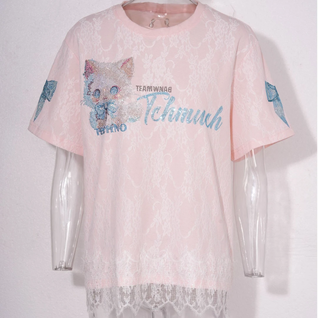 TCH-服饰25春季新款烫钻时尚休闲百搭T恤女T75A10E5043轻奢tch