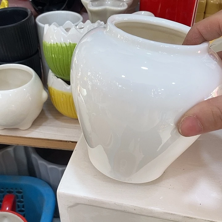 陶盆有孔 瑕疵针孔漏釉介意勿拍外口 7外高12