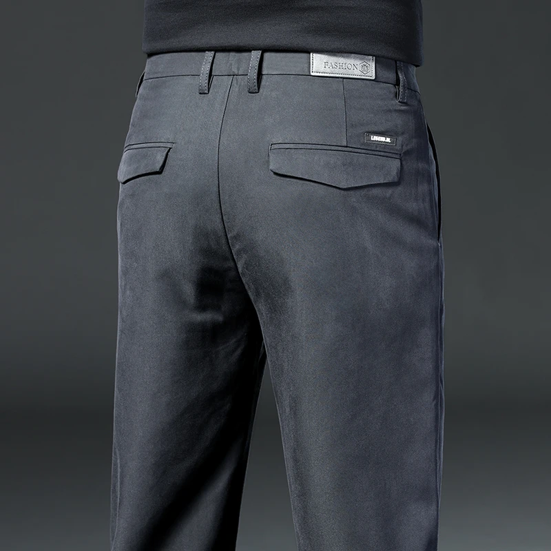 香港高端男士休闲裤夏季薄款修身直筒微弹百搭商务休闲长裤子2025