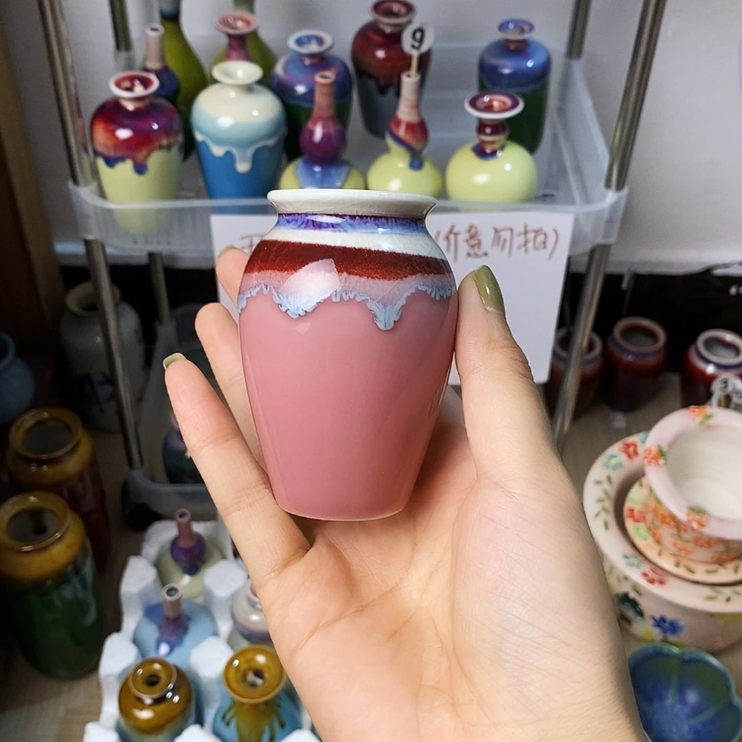 摆件景德镇高温陶瓷小花器