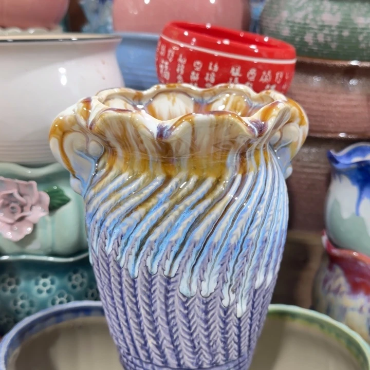 凑9块包邮，有孔陶瓷花盆