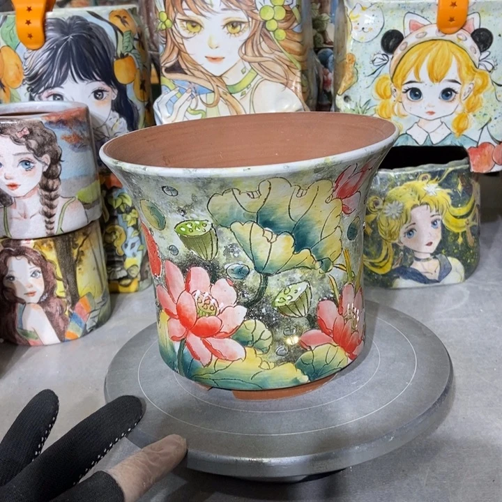 红陶景德镇艺术手绘作品