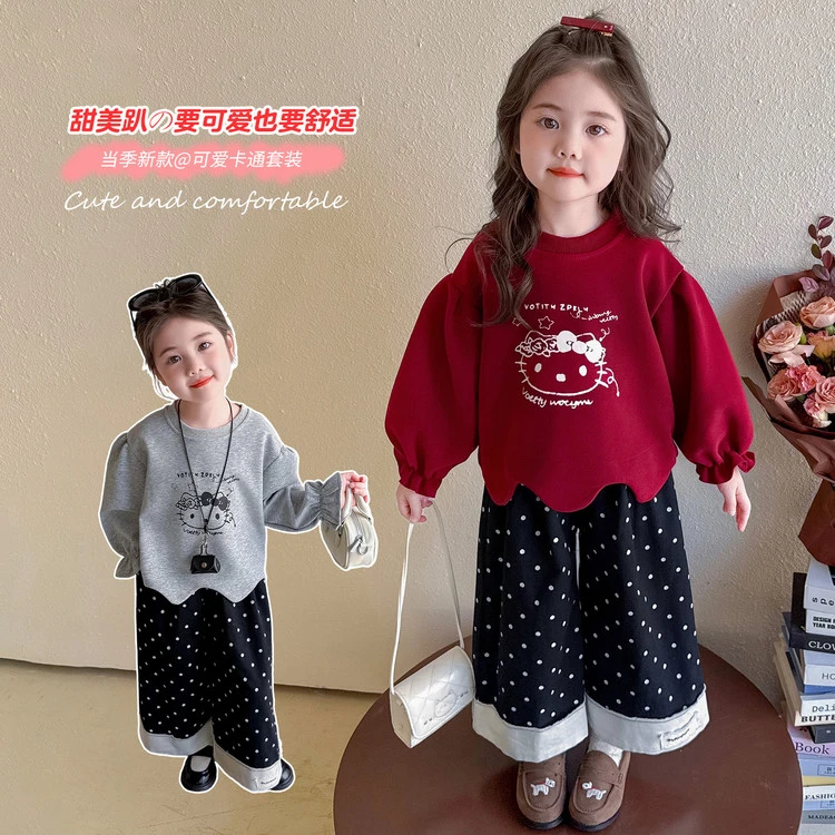 点裤套装童装儿童女童2025年款衣服秋装服装可女童秋装背带裤套装