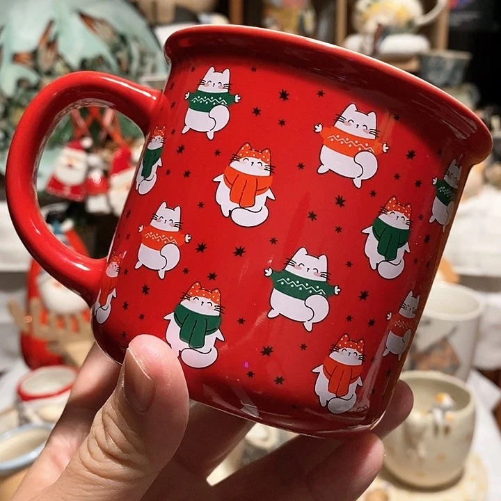 搪瓷猫咪马克杯大号