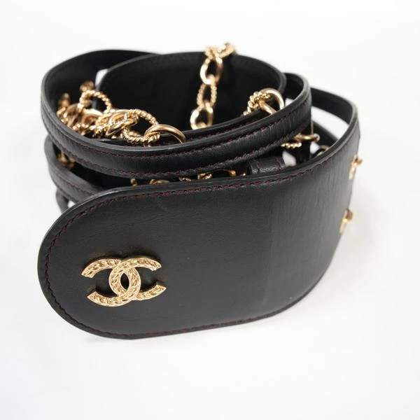 95新 Chanel/香奈儿 Chanel 黑金链条宽腰带