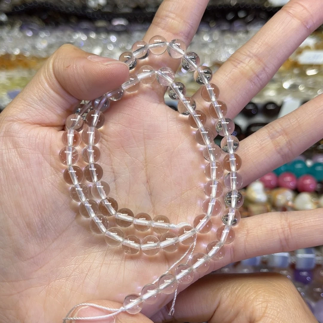 未镶嵌项链水晶天然白水晶卡6.6长条38厘米