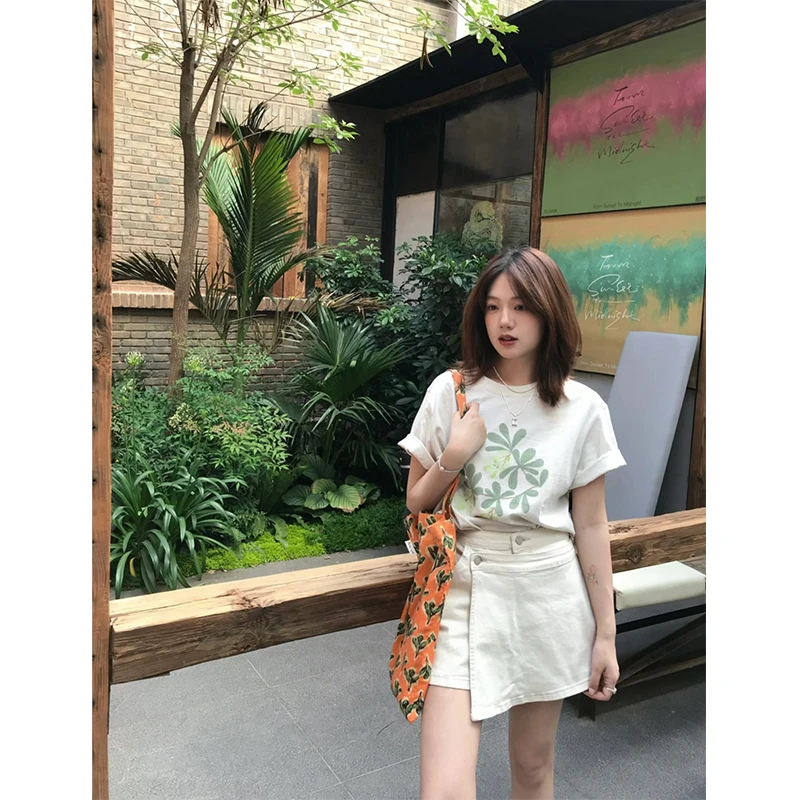 夏季时尚一整套女装2025新款韩版减龄百搭短袖T恤显瘦裤裙两件套