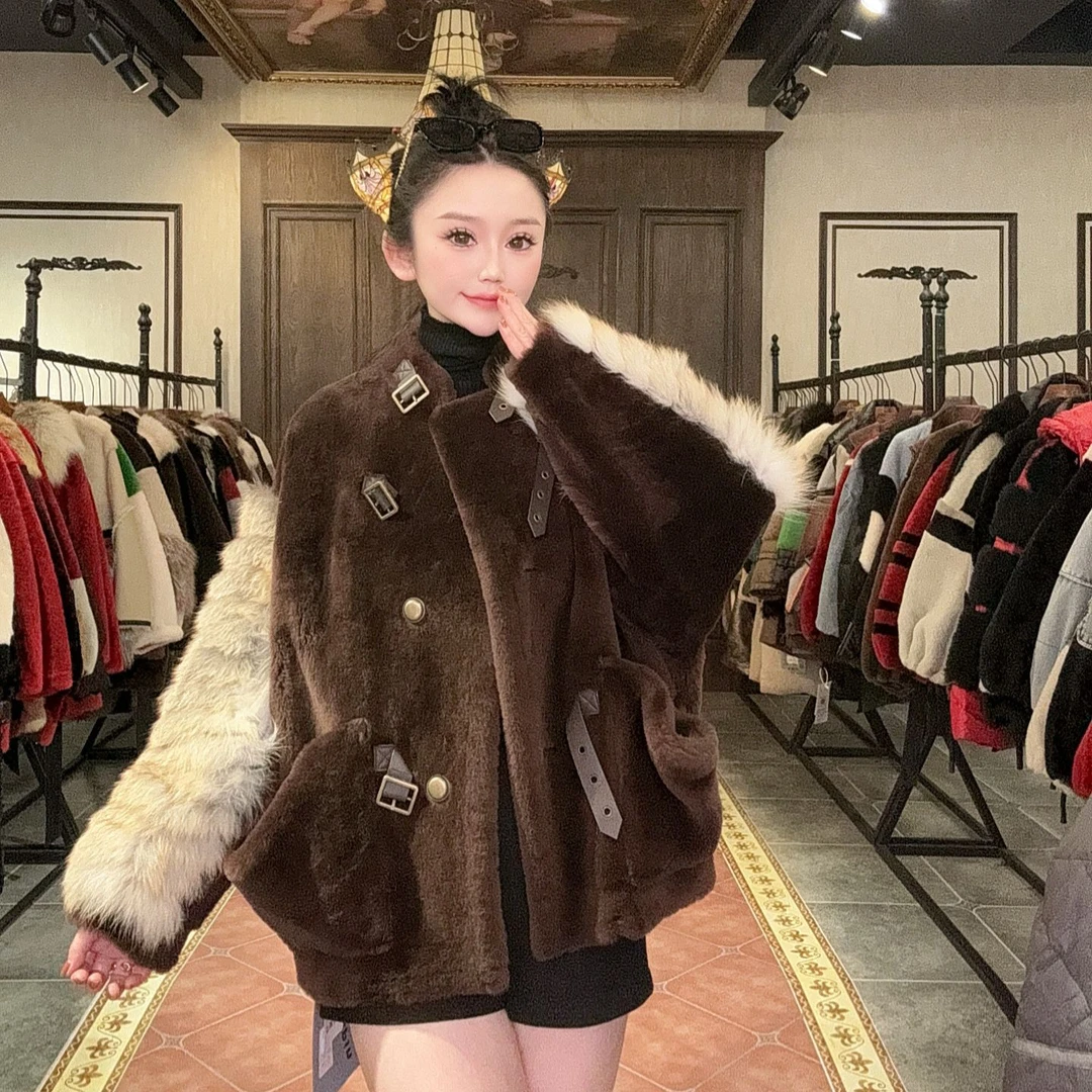 【DCP•Flagship store】83602-B 2024新款时尚皮毛一体狐狸毛外套