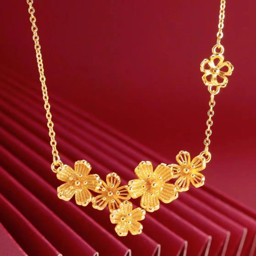 【小鹏黄金】足金999三生三世花团锦簇婚嫁系列项链8.83