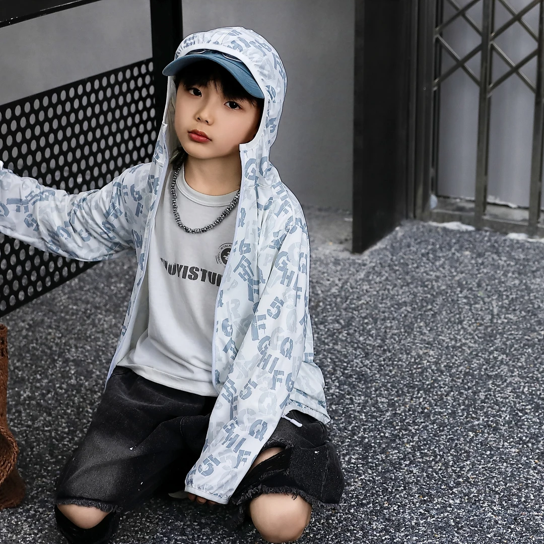 UPF50+中大童防晒服户外夏季儿童防晒衣女童薄外套速干衣防晒外套