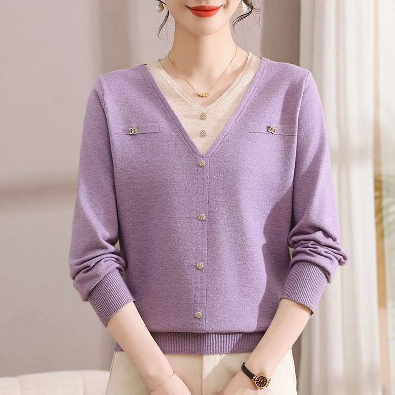 2025春季新款时尚中老年现代妈妈装百搭上衣针织薄款毛衫气质