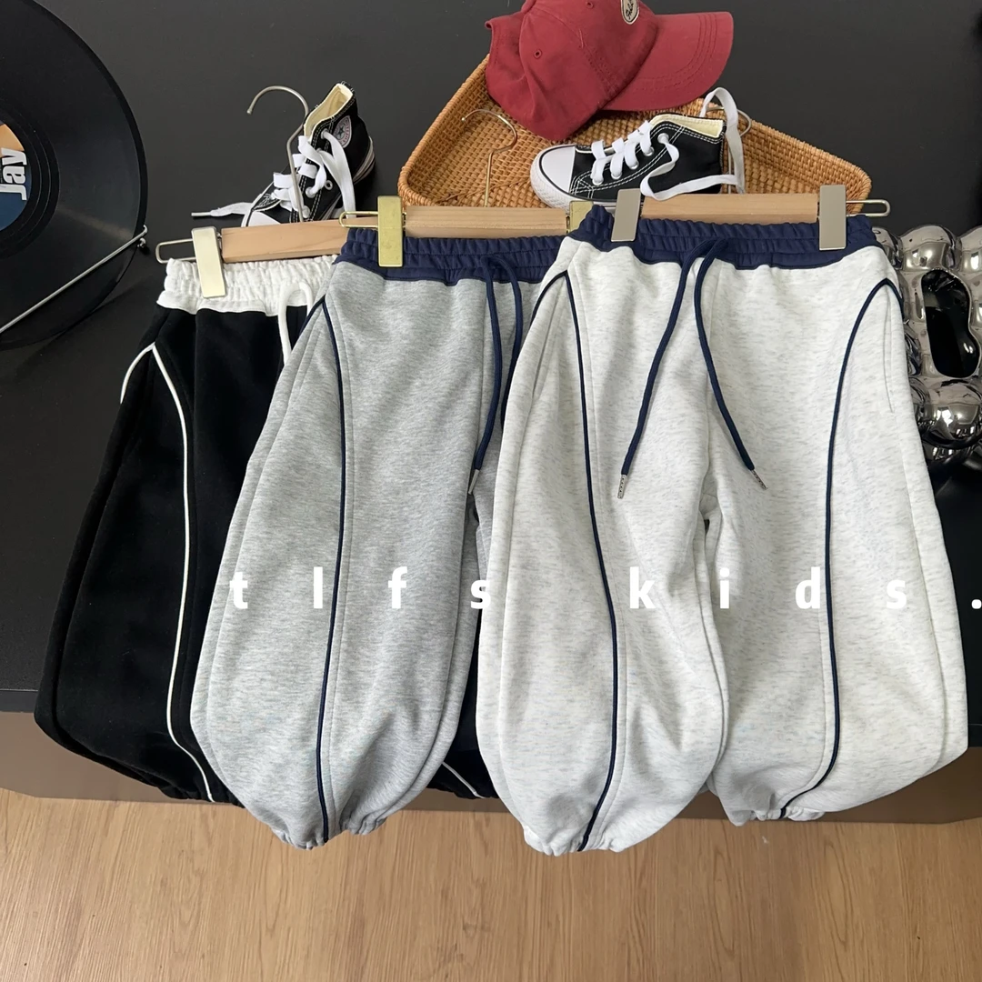 童例「25131拼色腰侧条卫裤」春夏儿童休闲百搭韩版中童男女童长裤