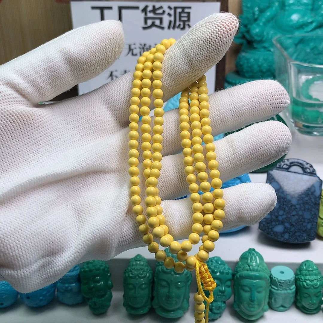 湖北发货批发精挑绿色矿原创手串108雕刻多样性发货 以介绍为准