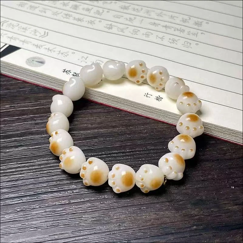 白玉菩提猫爪手串（无礼盒）12000